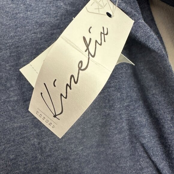 Kinetix Mens Small Navy Heather Long Sleeve Henley Shirt - Picture 5 of 7